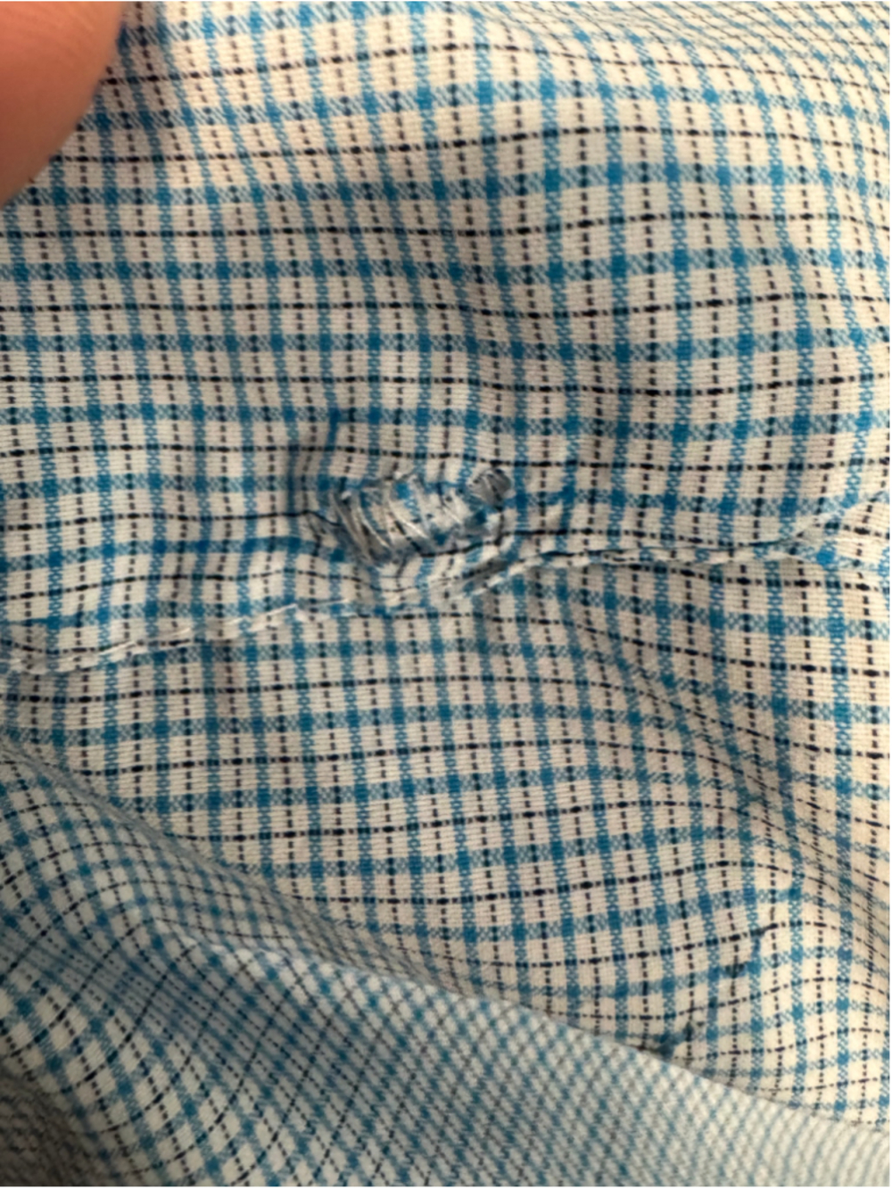 Women's ExOfficio Blue and White Plaid Long Sleeve Button Down Shirt, Size L - Picture 14 of 16